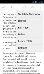 Pocket's Android app Pocket's Android app with text-to-speech (TTS) capabilities