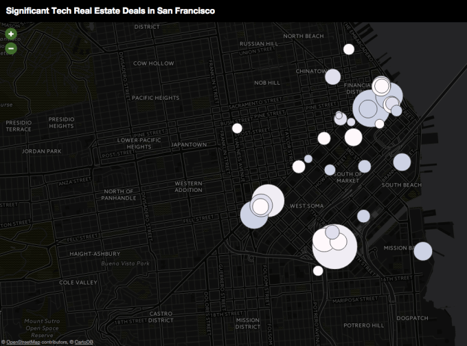 The office space biggest deals in 2012 include Zynga, Salesforce and Square.