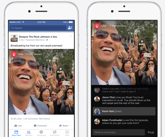 How users see Live broadcasts