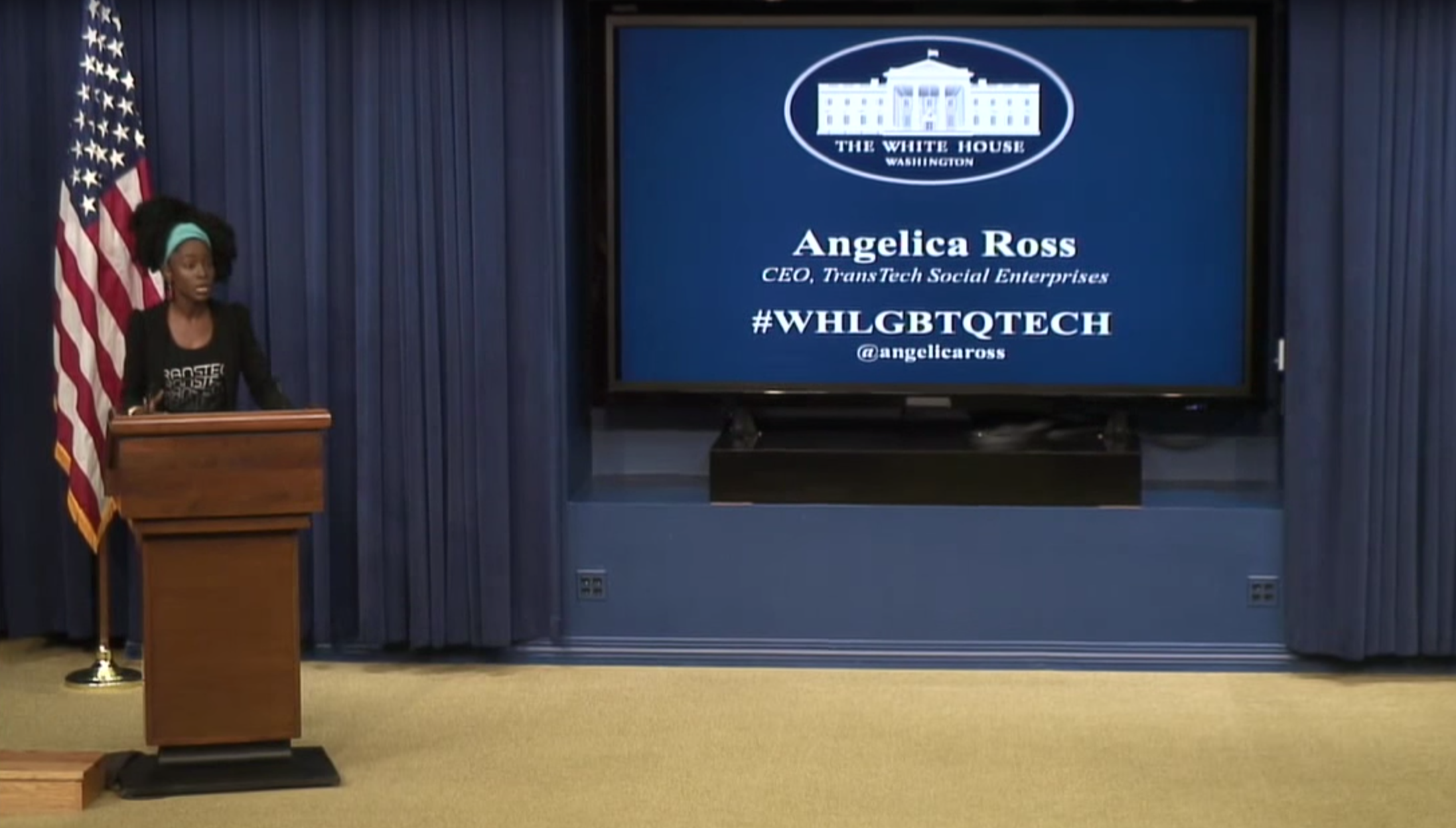 Angelica Ross at the White House LGBTQ Tech and Innovation Summit in August 2015