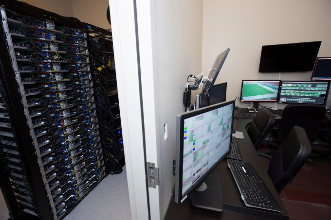 A freeD™ control room at a recent sporting event. This data-intensive, immersive sports experience requires the high-performance computing for which Intel is known. (Source: Replay Technologies)
