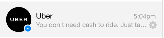 An early test of Sponsored Messages spotted by