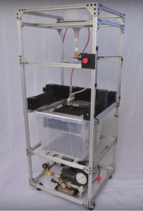 A prototype of the low cost, water jet cutter by Wazer.