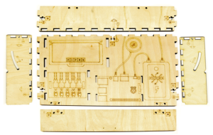 The casings snap together like a puzzle, and also include laser-cut help for what to do next.