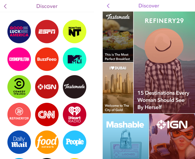 Snapchat Discover Old vs New