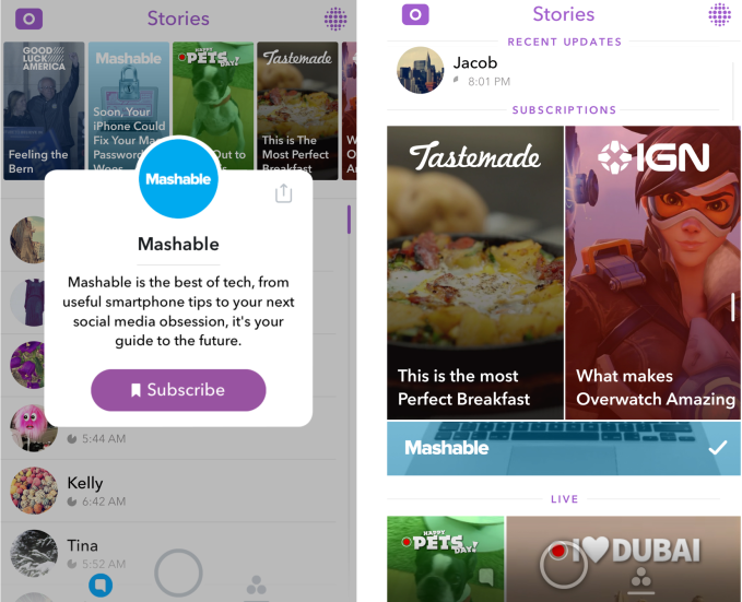 Snapchat Subscriptions