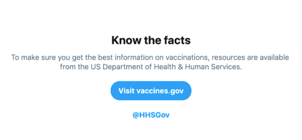 One of Twitter's new tools to stop the spread of vaccine misinformation