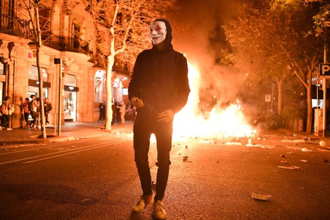Barcelona Sees Another Night Of Protest Against Jailing Of Catalan Separatists GettyImages 1181713368