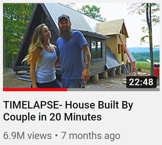 thumbnail from youtube video with housebuilding couple